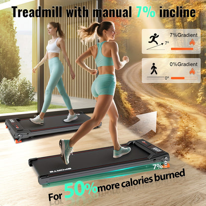 Loopband – Wandelband – Hardloopband – Walking Pad – Treadmill – 7% Helling – Stille 2,25PK Motor – Opvouwbaar, Compact & Draagbaar