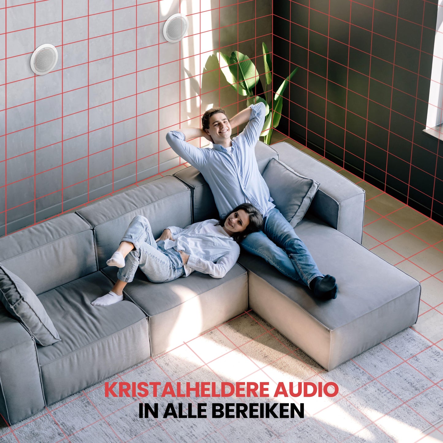 Bluetooth Plafondspeakers – Bluetooth Luidsprekers – Inbouw Speakers – Draadloze Speakers – Plafondluidsprekers – 4-Pack 200W – Draadloos Gemak – Strak Inbouwdesign
