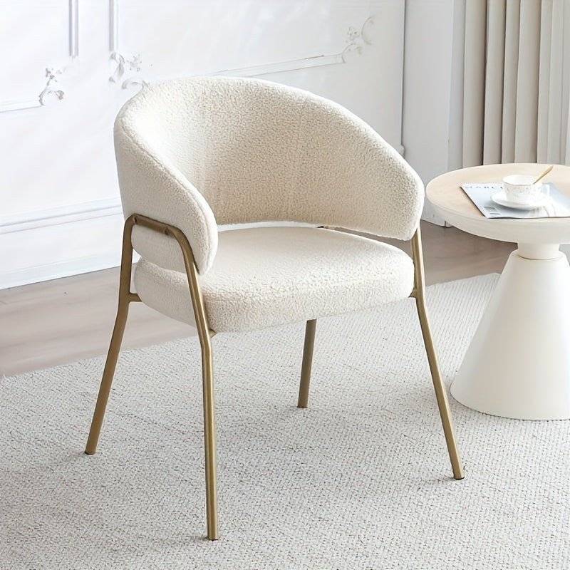 Witte Eetkamerstoelen – Design Stoelen – Moderne Stoelen – Comfortabele Stoelen – Luxe Stoelen – Gouden Metalen Frame – Gemakkelijk Schoon Te Maken
