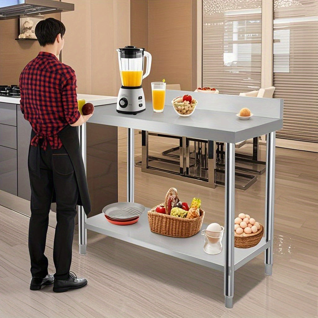 RVS Werkbank – Keukenwerkbank – RVS Tafel – Werktafel – Voorbereidingstafel – Verstelbare Poten – 120 x 60 x 85 cm – Professioneel & Makkelijk Schoon Te Maken