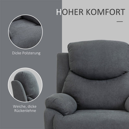 Relaxfauteuil – Fauteuil – Lounge Stoel – Sleeper Chair – TV Stoel – Ergonomisch Ontwerp – Hoogwaardig Schuim – Grijs Linnen