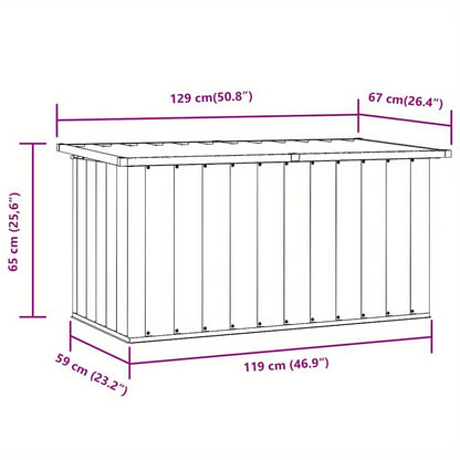Opbergbox Tuin – Tuinkist – Kussenbox – Buitenopslag – Opbergbox Buiten – Groot 129x67x65 cm – Duurzaam Gegalvaniseerd Staal & Weerbestendig Design