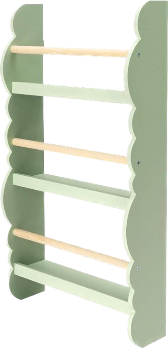 Kinderboekenkast - Wandrek met 3 Planken van Grenenhout E1 MDF - Reis naar het Bos - Kinderrek voor kinderkamer - Opbergen van Boeken - Boekenkast Kind