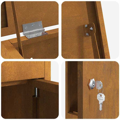 Pakketbox – Pakketbrievenbus – Veiligheidspostbox – Pakketopbergbox – Buitenpakketbox – Metaal – Weerbestendig en Ruim 44,5x29x110,5 cm