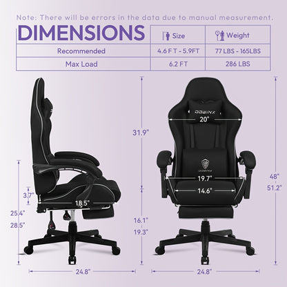 Ergonomische Gamingstoel – Bureaustoel – Office Chair – Computergame Stoel – Zithoekstoel – Met Pocketvering – Lendensteun – Handmatig Verstelbare Rugleuning – Metaalframe – Grijs