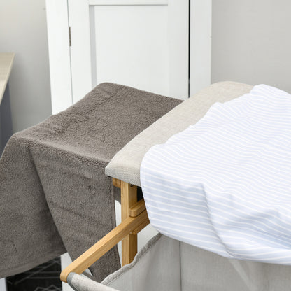 Wasmand – Wasbox – Wassorteerder – Wasbak – Wasmand Met Deksel – 57,4 Liter Inhoud – Geïntegreerde Strijkplank Met Opbergruimte