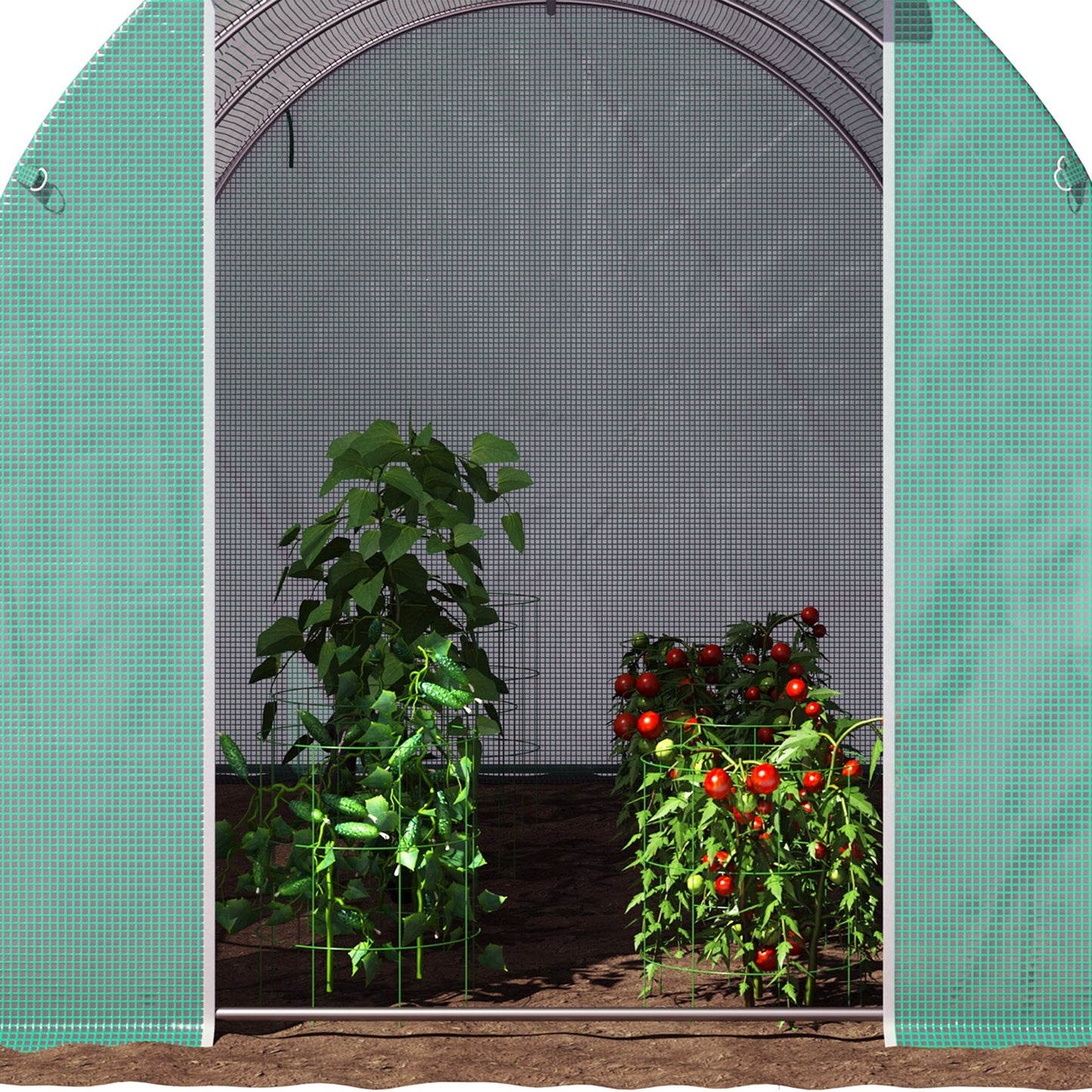 Tunnelkas – Tuinkas – Serre – Kweekkas – Groentekas – Wit – Versterkt Metaal Frame – 6 m² Oppervlak