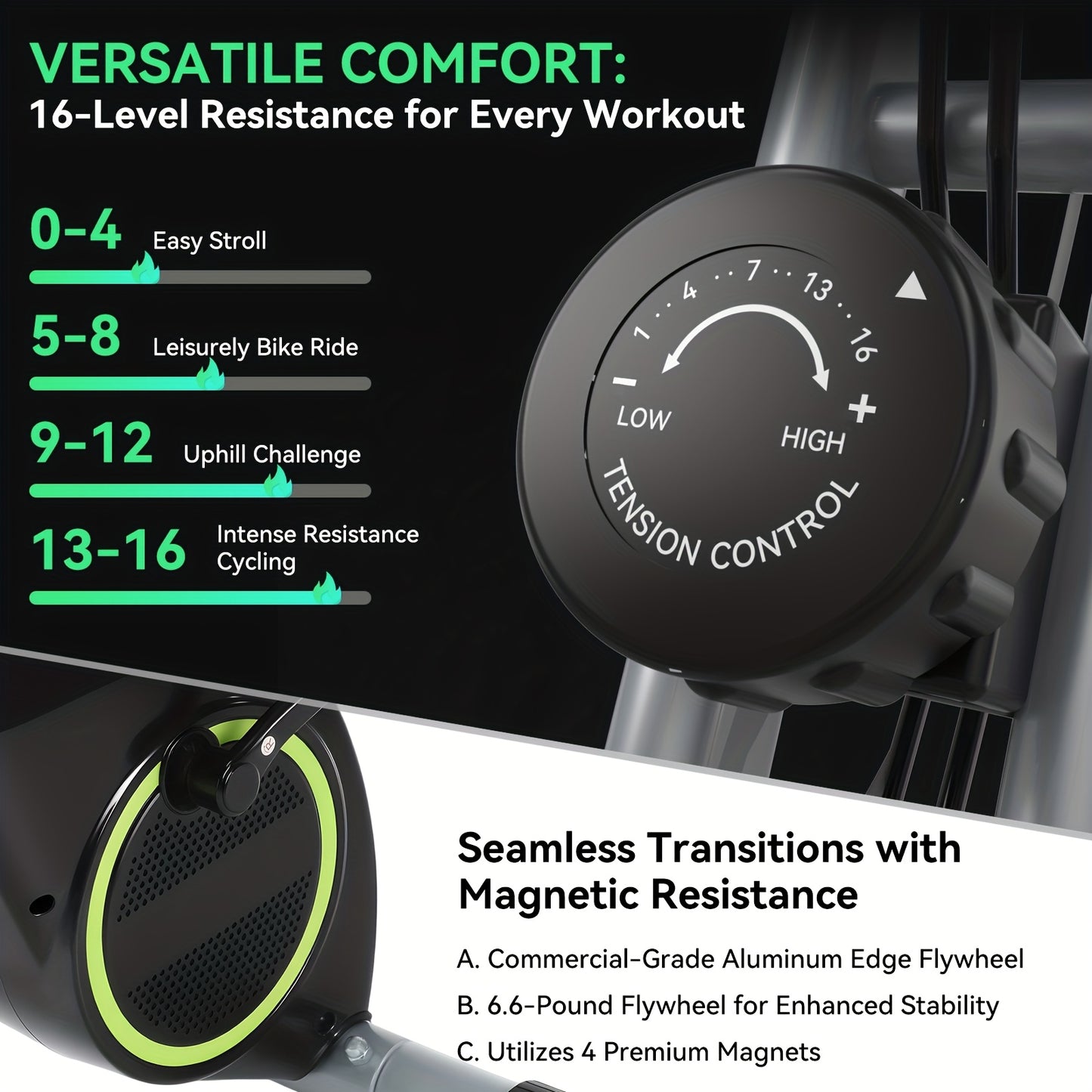 Hometrainer – Fitnessfiets – Spinningfiets – Stoelfiets – Ergometer – Inklapbaar Ontwerp – 8 Verstelbare Hoogtes – Magnetische Weerstand – Hartslagmeter – LCD Display – App Connectiviteit
