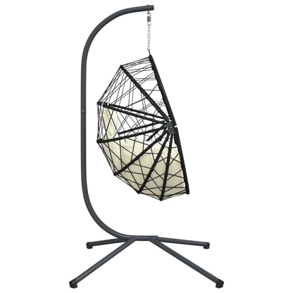 Hangstoel – Schommelstoel – Hangstoel Rattan – Hangstoel Binnen – Hangstoel Buiten – Beige – Rattan Mand Met Rope – Stalen Roestvrij Frame