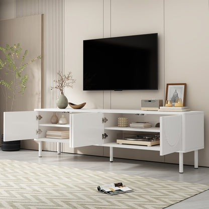 Tv-meubel – TV-kast – Tv-meubel met opbergruimte – Hangend TV-meubel – TV-dressoir – Extra Lang 180 cm – Kabelmanagement – Mat Wit – Laag Profiel & Minimalistisch Design