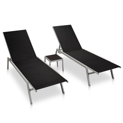 2-Persoons Lounge Set – Luxe Loungeset – Tuinset – Ligbedden – Bijzettafel – Stevig Stalen Frame – Ademend Textiel