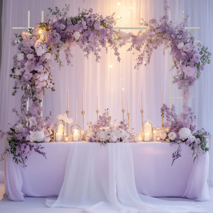 metalen bruiloft boog – trouwboog – ceremonieboog – bloemenboog – trouwdecoratie – wit – stevig en duurzaam – 236 cm hoog