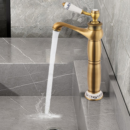 Badkraan – Badmengkraan – Thermostaatkraan – Mengkraan – Vintage Kraan – Gouden Messing Afwerking – Keramisch Hendel – Uitloop 22,5 cm