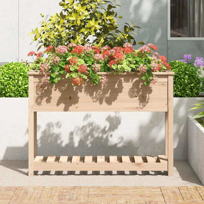 Plantenbak – Bloemenbak – Bloembak – Tuintafel – Plantenpot – Massief Dennehout – 111,5x34,5x81 cm – Weerbestendig