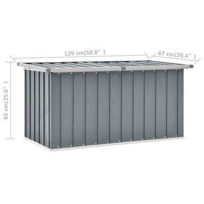 Tuinopslagbox – Opbergbox – Opslagkist – Tuinkist – Buitenopberger – Gegalvaniseerd Staal & Kunststof – 129x67x65 cm – Scharnierend Deksel – Weerbestendig & Ruim