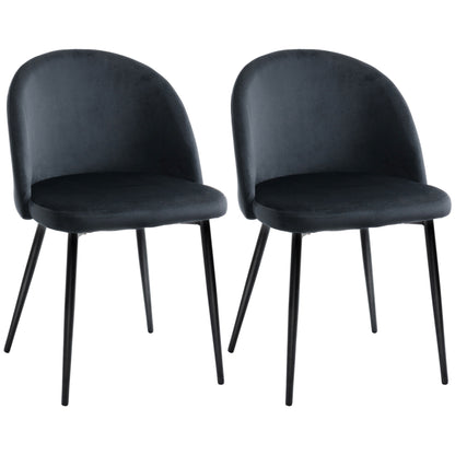 Eetkamerstoelen – Keukenstoelen – Stoelen – Zitmeubels – Zwarte Velours Stoelen – Scandinavisch Design – Ergonomisch & Metalen Puntpoten
