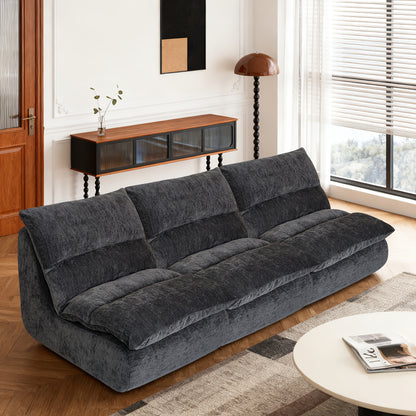 Vloerstoel – Zitzak – Poef – Zitzakstoel – Donkergrijs – Set Van 3 – Hoogwaardig Schuimvulling – Minimalistisch Design