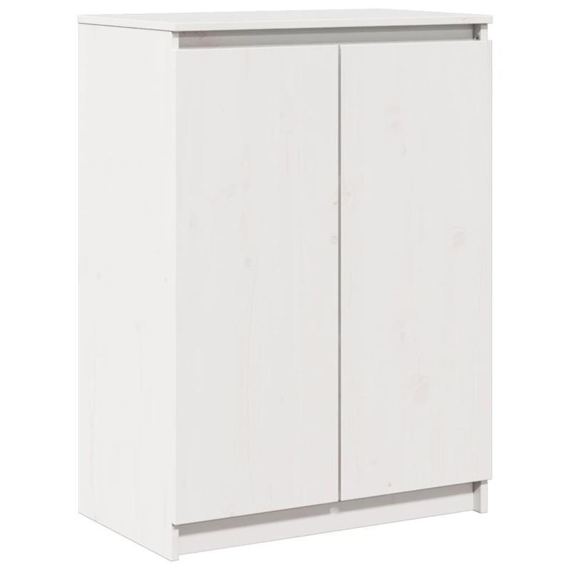 Sideboard 60X36X84 Cm Massief Grenenhout Wit