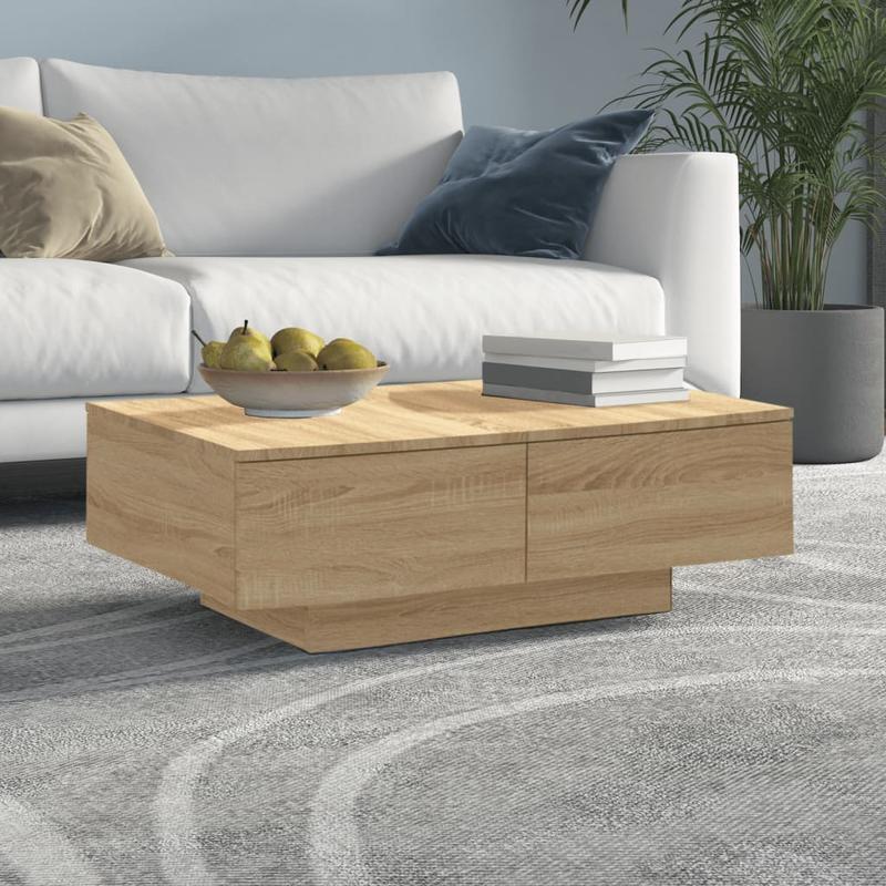 Salontafel – Bijzettafel – Woonkamer Tafel – Ontvangsttafel – Houten Tafel – Stevig En Duurzaam – 90x60x31 cm – Sonoma Eikenkleur