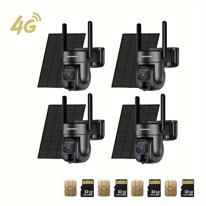 Draadloze 4G Beveiligingscamera Set – Buiten Camera’s – CCTV Camera – Beveiligingssysteem – IP Camera – 2K QHD Beeldkwaliteit – Solar Oplaadbare Batterij