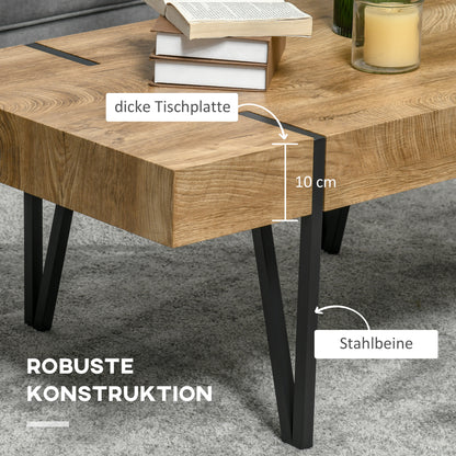 Salontafel – Koffietafel – Bijzettafel – Woonkamertafel – Industrieel Tafeltje – Zwart-Bruin – 105x60x42 cm – Robuust Industrieel Design