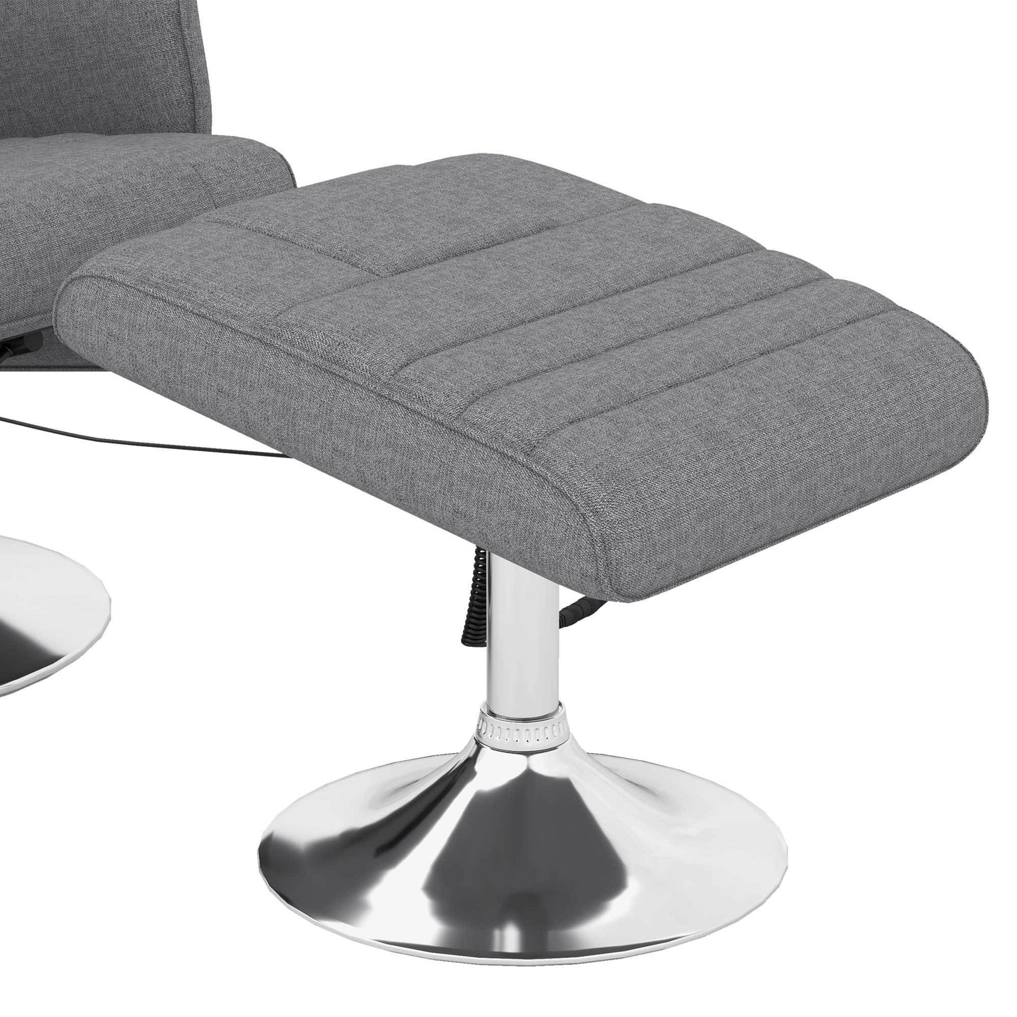 Massagestoel – Relaxstoel – Massagefauteuil – Wellnessstoel – Zitstoel – Donkergrijs – Verstelbare Rugleuning – Inclusief Voetensteun – Compact Formaat 78x95x88 cm