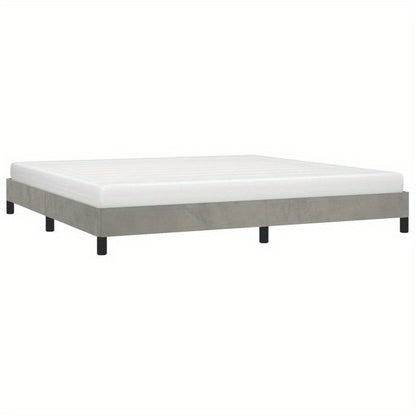 Modern Minimalist Bed Frame - Light Grey/Neutral Beige, Easy Assembly, Sturdy Wooden Platform Bed, No Box Spring Needed, Space-Saving Design for Small Rooms, Apartments, Guest Rooms - Mattress Not Included, Apartment Furnitur