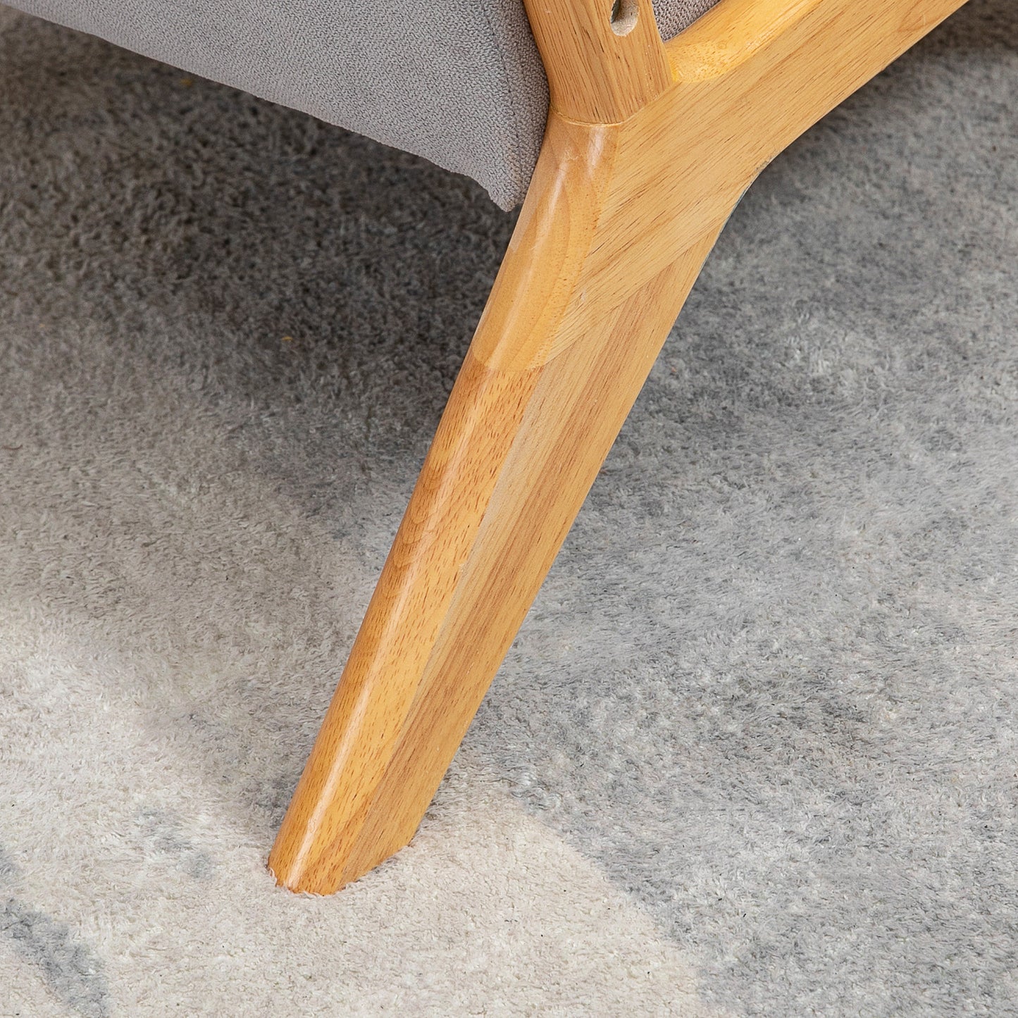 Fauteuil – Loungefauteuil – Relaxfauteuil – Leunstoel – Zithoekstoel – Luxe Grijs Fluweel – Houten Frame met S-Vering