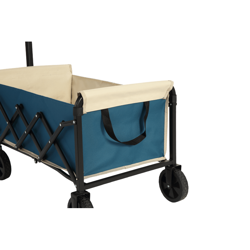 Bolderkar – Trolley – Boodschappentrolley – Opvouwbare Kar – Transportwagen – Lichtgewicht Staalframe – Waterafstotend 600D Oxford – Blauw - QUORE