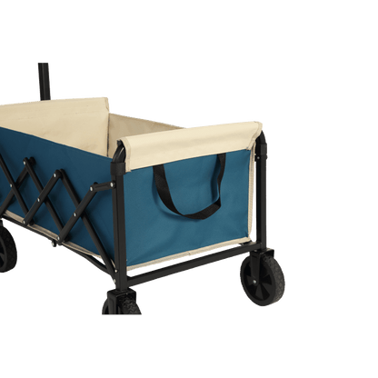 Bolderkar – Trolley – Boodschappentrolley – Opvouwbare Kar – Transportwagen – Lichtgewicht Staalframe – Waterafstotend 600D Oxford – Blauw - QUORE