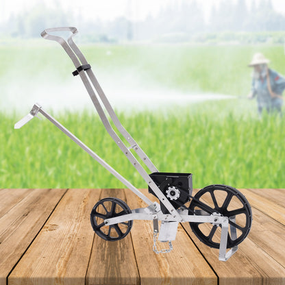 Zaaimachine – Zaaihulpmiddel – Handzaaimachine – Tuinzaaimachine – Instelbare Zaaidiepte – Licht Aluminium – Ergonomisch Handvat