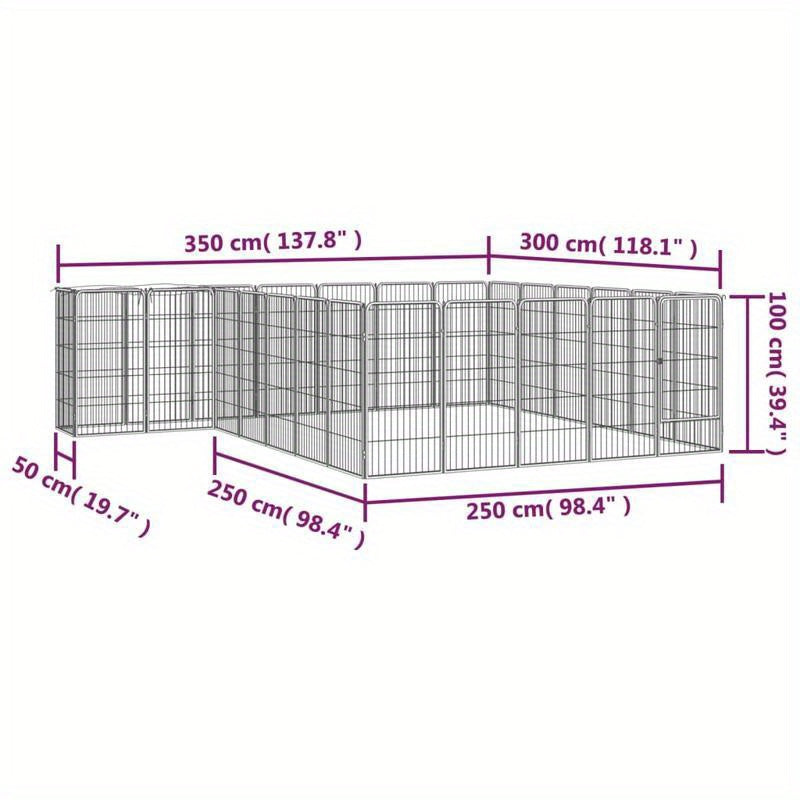 Hondenren – Hondenkooi – Hondenkennel – Buitenren – Hondenhek – Zwart – Gepoedercoat Metaal – 50x100 cm – Veilig Sluitbare Deuren – Robuust Gaas