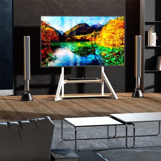TV Standaard – TV Statief – Vloerstandaard – TV Voet – TV Beugel – Hoogte Verstelbaar – Max. 99,8 kg Draaggewicht – Geschikt Voor 65-100 Inch Televisies