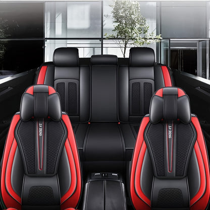 Autostoelhoes – Stoelhoes Auto – Auto Stoelbeschermer – Stoelhoezenset – Autostoelbekleding – Universeel – Waterdicht PU Leer – Comfortabele Sponsvulling