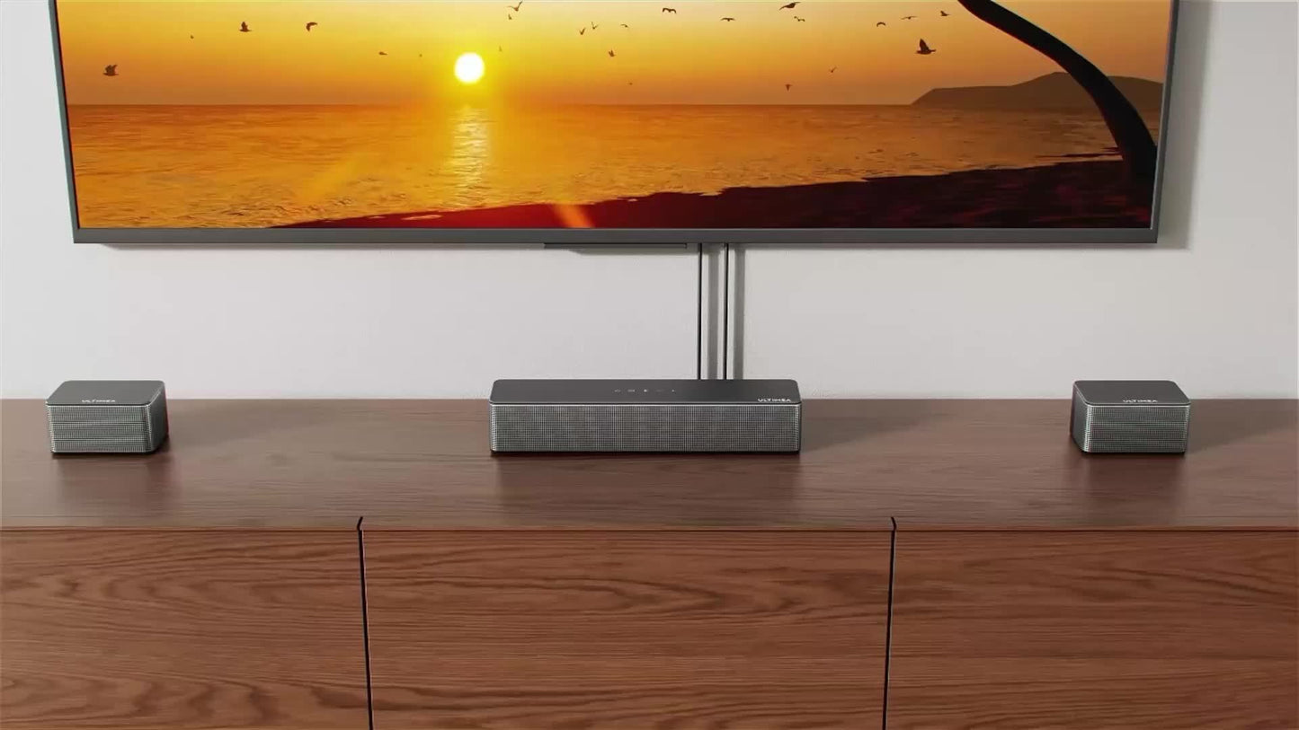 ULTIMEA 7.1ch Soundbar with Wireless Subwoofer, Virtual Surround Sound System for TV, App Control, 410W Peak Power, Sound bar for TV, 4 Wired Surround Speakers, Home Theater Sound System