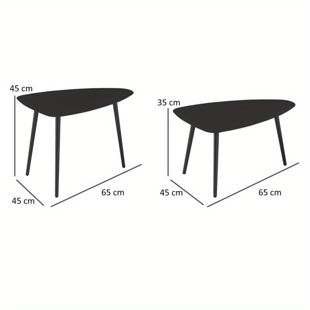 Buiten Tafel – Bijzettafel – Tuin Tafeltje – Balkon Tafel – Zwarte Metalen Tafels – Weerbestendig – Verstelbare Voetjes