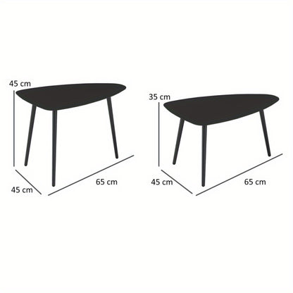 Buiten Tafel – Bijzettafel – Tuin Tafeltje – Balkon Tafel – Zwarte Metalen Tafels – Weerbestendig – Verstelbare Voetjes