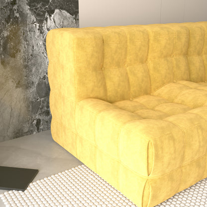 Zitzak – Beanbag – Loungestoel – Poef – Floor Sofa – Gele Flanellen Bekleding – Antislip Onderkant – Comfortabel & Makkelijk Schoon Te Maken