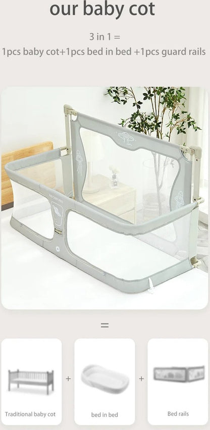 Co-Sleeper - Baby Bed - Cradle - 120x42x50cm - Beige