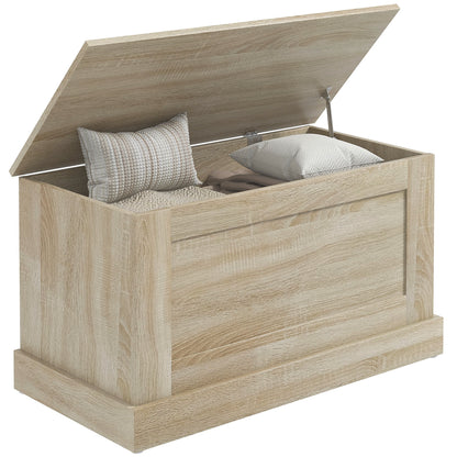 Opbergkist – Speelgoedkist – Houten Kist – Opbergbox – Opbergton – Veiligheidscharnier – 80 x 40 x 45 cm Naturel