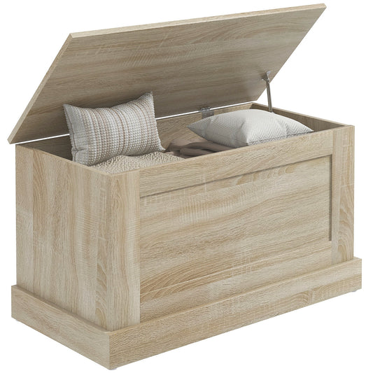 Opbergkist – Speelgoedkist – Houten Kist – Opbergbox – Opbergton – Veiligheidscharnier – 80 x 40 x 45 cm Naturel