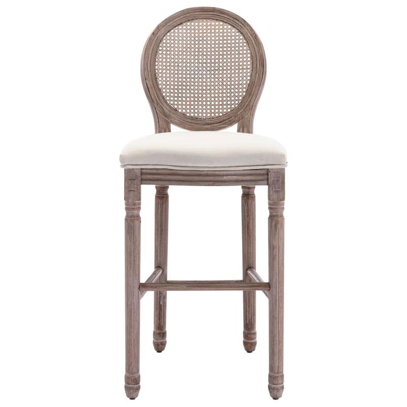 Barkrukken – Barstoelen – Keukenkrukken – Barzitplaatsen – Moderne Barkrukken – Set Van 2 – Witte Linnen Bekleding – Duurzame Constructie