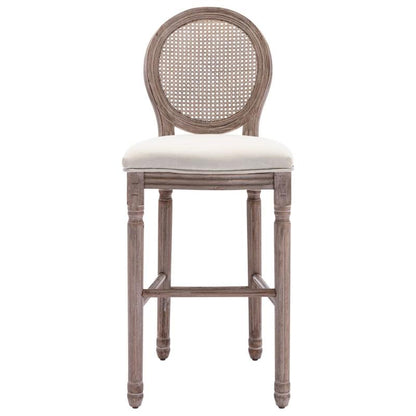Barkrukken – Barstoelen – Keukenkrukken – Barzitplaatsen – Moderne Barkrukken – Set Van 2 – Witte Linnen Bekleding – Duurzame Constructie