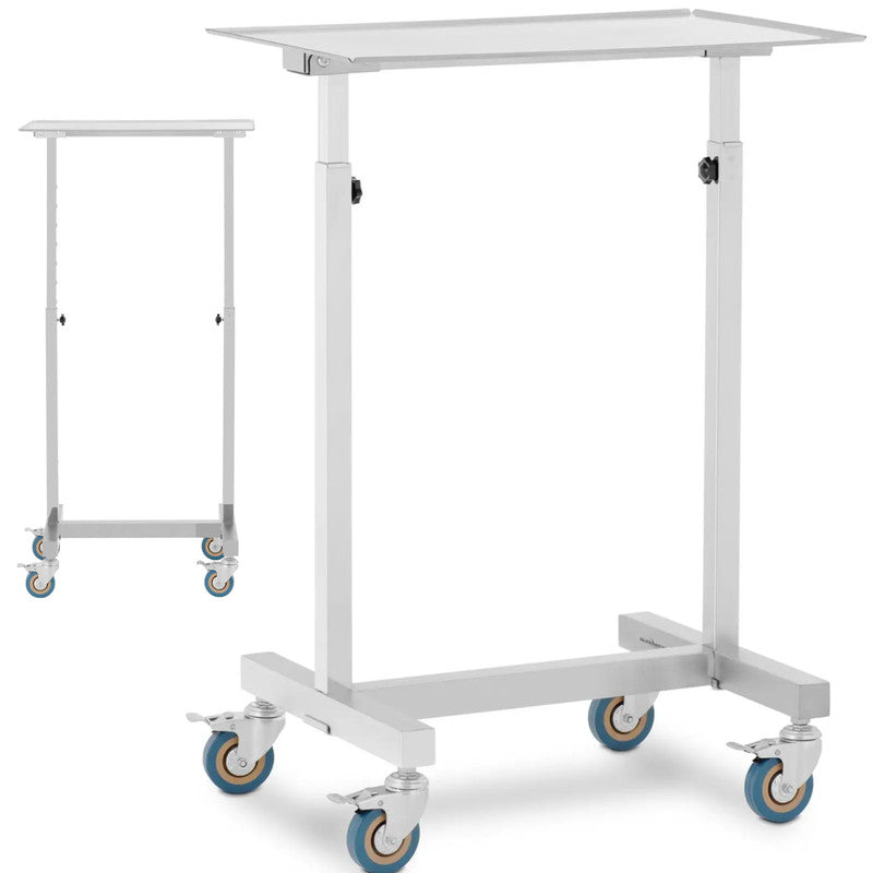 Gereedschapswagen – Werkplaatswagen – Montagewagen – Instrumententrolley – Rolwagen – Verstelbare Werkhoogte – Roestvrijstalen Werkblad 60x40 cm