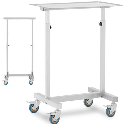Gereedschapswagen – Werkplaatswagen – Montagewagen – Instrumententrolley – Rolwagen – Verstelbare Werkhoogte – Roestvrijstalen Werkblad 60x40 cm