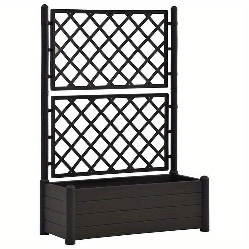 Plantenrek – Plantenstandaard – Bloemenrek – Plantentafel – Plantentrap – Kunststof – Weerbestendig – 100x43x142 cm – Antraciet