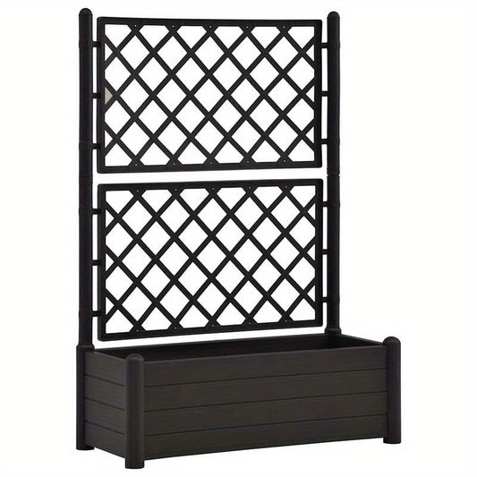 Plantenrek – Plantenstandaard – Bloemenrek – Plantentafel – Plantentrap – Kunststof – Weerbestendig – 100x43x142 cm – Antraciet