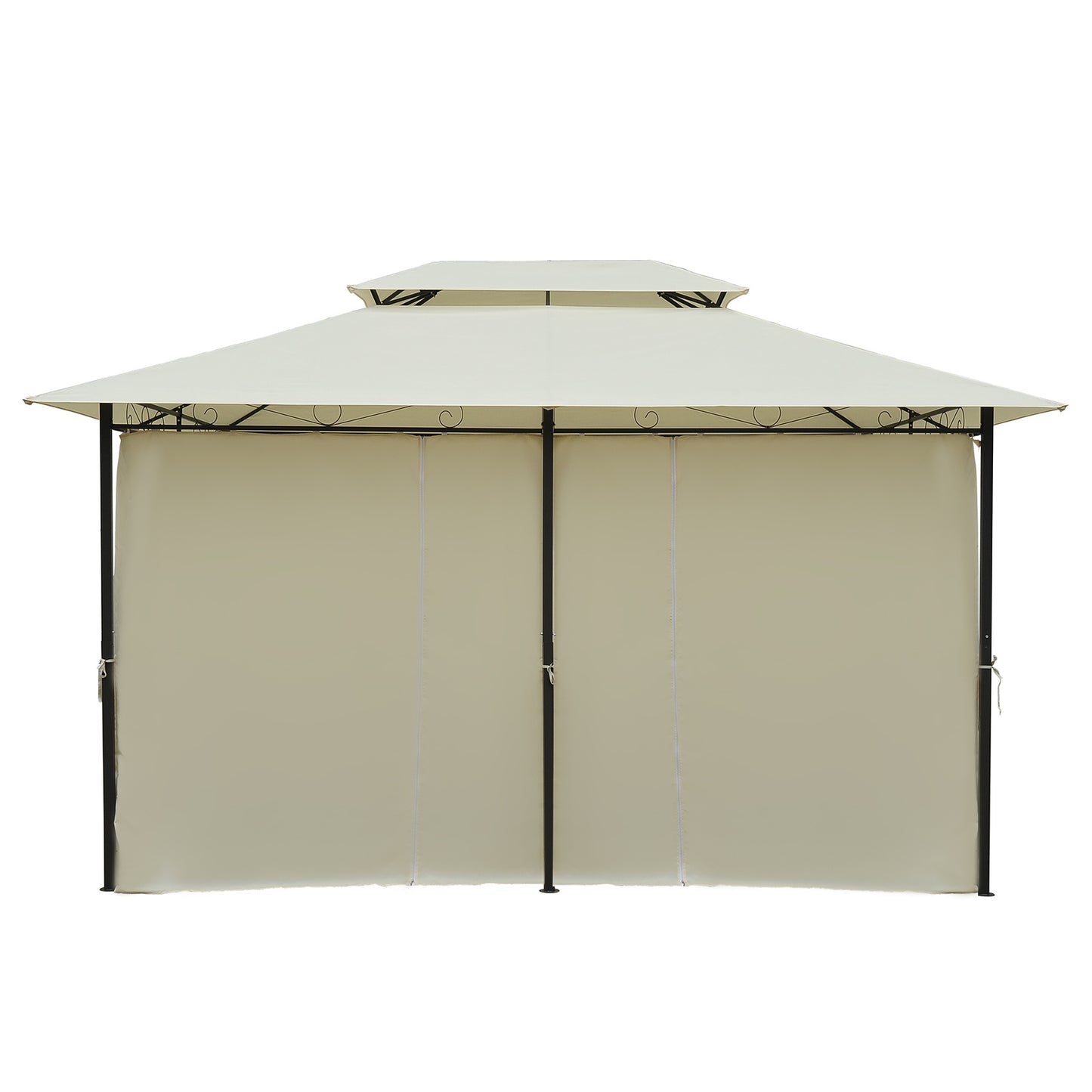 Tuinpaviljoen – Partytent – Prieel – Overkapping – Pergola – Koloniaal Stijl – Dubbel Dak – 3x4 Meter – Crème