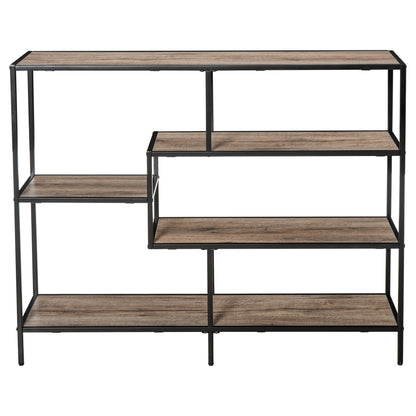 Boekenplank – Wandplank – Boekenrek – Opbergkast – Wandrek – Industrieel Design – Metalen Frame & Licht Eikenhout – 120x32x95 cm