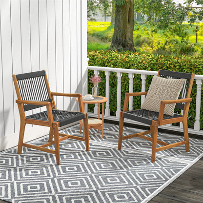 Tuinstoel – Balkonstoel – Terrasstoel – Eetkamerstoel – Bistrootafelstoel – Acaciahouten Frame – Belastbaar Tot 160 Kg